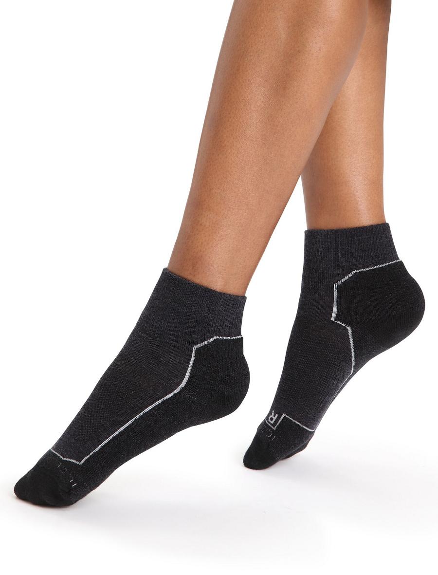 Women\'s Icebreaker Merino Hike+ Light Mini Socks Jet Heather | CA 1500BEXC